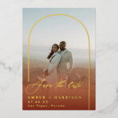 Elegante Boog Moderne Kalligrafie Save the Date Folie Uitnodiging (Voorkant)