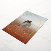 Elegante Boog Moderne Kalligrafie Save the Date Folie Uitnodiging (Gedraaid)