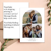 Elegante boog Multi foto collage bruiloft Bedankkaart