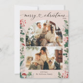 Elegante boog Multi foto familie kerst Kaart (Voorkant)