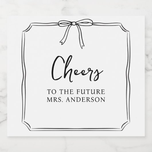 Elegante Boog Persoonlijke Proost Bruidsfeest Sparkling Wijnetiket (Enkel label)