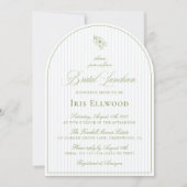 Elegante Boog Sage Groen & Blauw Bruids Lunch Kaart (Voorkant)