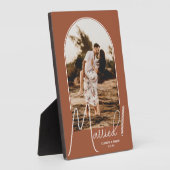 Elegante boog terracotta trouwfoto fotoplaat (Zijkant)