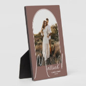 Elegante boog trouwfoto roze taupe fotoplaat (Zijkant)