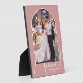 Elegante boog trouwfoto Stof roze Fotoplaat (Zijkant)