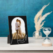 Elegante boog trouwfoto zwart fotoplaat (Zijkant)