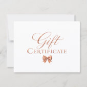 Elegante Boog Witte Koper Cadeaubon (Voorkant)