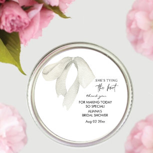 Elegante Boog Zij Knoopt de Knoop Bruidsborrel Ronde Sticker
