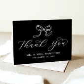 Elegante boog zwart-wit bruiloft bedankkaart