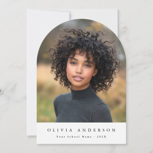 Elegante boogfoto afstuderen aankondiging (Voorkant)