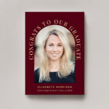 Elegante boogfoto Burgundy rood afstuderen