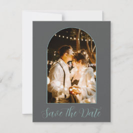 Elegante boogfoto met script save the date
