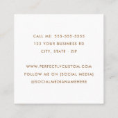 Elegante boogfoto moderne professionele minimale vierkante visitekaartje (Achterkant)