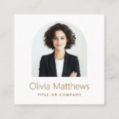 Elegante boogfoto moderne professionele minimale vierkante visitekaartje (Voorkant)