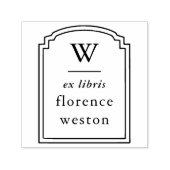 Elegante boogframe monogram moderne Ex Libris-boek Zelfinktende Stempel (Design)