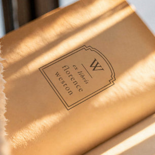 Elegante boogframe monogram moderne Ex Libris-boek Zelfinktende Stempel
