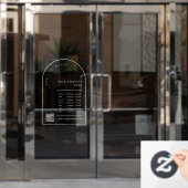 Elegante Boogframe Zakelijke Openingstijden QR-cod Raamsticker (Kantoordeur)