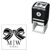 Elegante Booglint #5 Trouwkoppel Initialen Datum Zelfinktende Stempel (In situ)