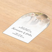 Elegante boogvormige aangepaste fotobruiloft acryl uitnodigingen (Laagn)