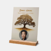 Elegante Boom des Levens Aangepaste Herdenking Acryl Bord (Hoek)