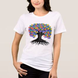 Elegante Boom des Levens Mystieke Spirituele Natuu Tri-Blend Shirt