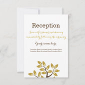 Elegante boom, goud folie bladeren bruiloftsrecept kaart (Achterkant)