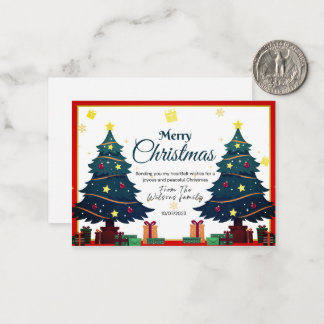 Elegante boom kerstkaarten Modern eenvoudig Notitiekaartje