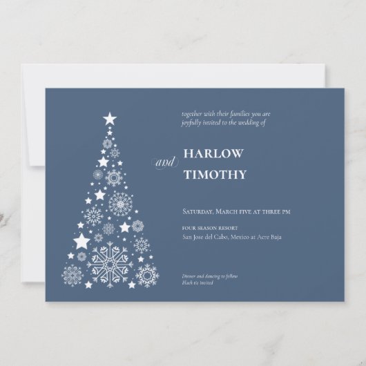 Elegante boom Winter Vakantie Bloemenkam Huwelijk Kaart (Voorkant)