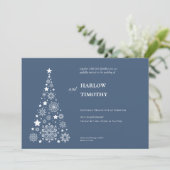 Elegante boom Winter Vakantie Bloemenkam Huwelijk Kaart (Staand voorkant)