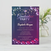 Elegante Boombladeren Afstudeerfeest Kaart (Staand voorkant)