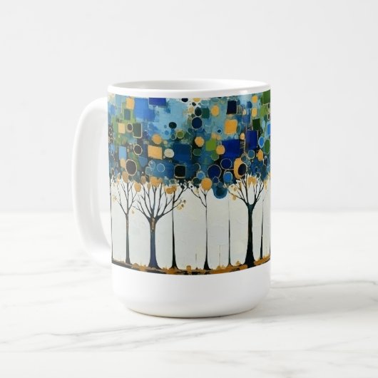Elegante boomrij in Kandinsky-stijl Mok (Voorkant links)