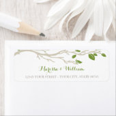 Elegante boomtak groen/beige adreslabel etiket (Insitu)