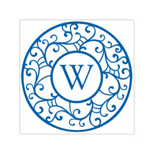 Elegante Boomtakken Kantachtige Filigraan Krans In Zelfinktende Stempel