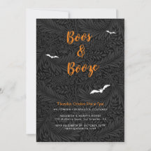 Elegante Boos & Booze Zwarte Bloem Oranje Hallowee