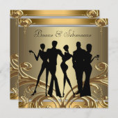 Elegante Booze en Schmooze uitnodigingen (Voorkant / Achterkant)