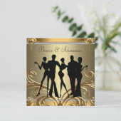 Elegante Booze en Schmooze uitnodigingen (Staand voorkant)