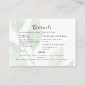 Elegante Bord Foliage Cash Bar & Shuttle Informatiekaartje (Voorkant)