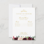 Elegante bordeaux bloemenhofkaart kaart (Voorkant)