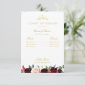 Elegante bordeaux bloemenhofkaart kaart (Staand voorkant)