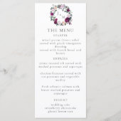 Elegante bordeaux bloemenmoderne scriptmenukaart menu (Voorkant)