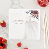 Elegante bordeaux bloemige bruidsdouche servet (Insitu)