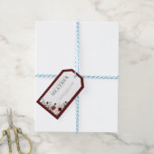 Elegante bordeaux bloemige bruidsdouche zonder wik cadeaulabel (Met Touw)