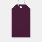 Elegante bordeaux bloemige bruiloftsdankjeshouder cadeaulabel (Achterkant)