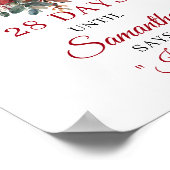 Elegante bordeaux bloemrijke boho bruidsfeest telk poster (Hoek)
