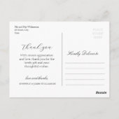 Elegante bordeaux & blozen bloemen bruiloft dank u briefkaart (Achterkant)