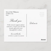 Elegante bordeaux & blozen bloemenbruiloft dank u briefkaart (Achterkant)