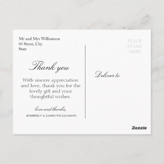 Elegante bordeaux & blozen bloemenbruiloft dank u briefkaart (Achterkant)