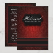 Elegante bordeaux damast Repetitie Diner Uitnodige Kaart (Voorkant / Achterkant)