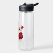 Elegante bordeaux gouden bloemen waterfles (Links)