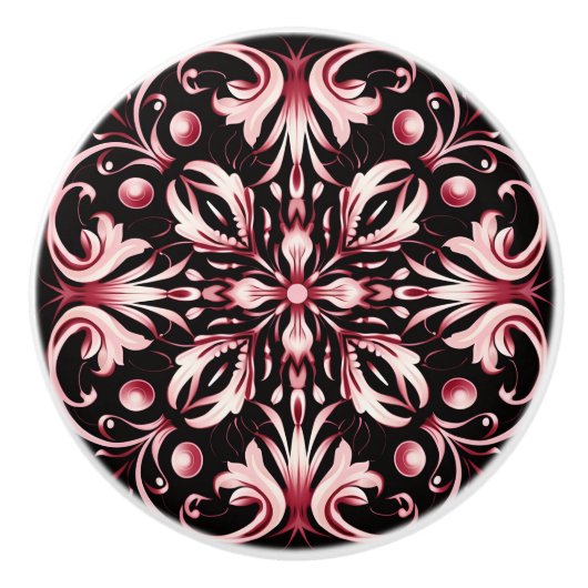 Elegante bordeaux keramische knop (Voorkant)